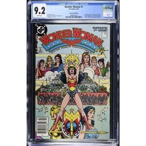 Wonder Woman #1 CGC 9.2 New Origin, wraparound cover - NEWSSTAND Edition